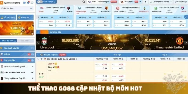 Thể thao GO88 cập nhật bộ môn hot