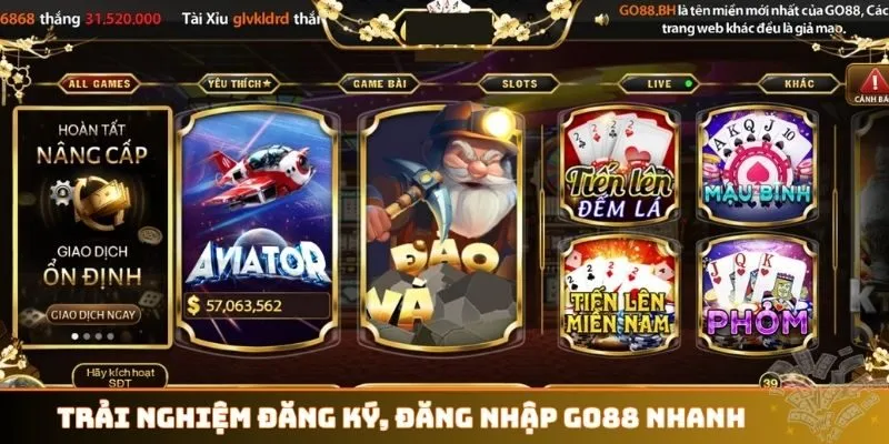 Trải nghiệm đăng ký, đăng nhập GO88 nhanh