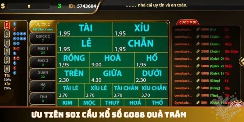 Ưu tiên soi cầu xổ số GO88 quả trám